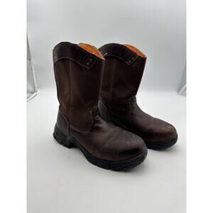 Timberland PRO Mens Work Boots 8.5 Excave Wellington Steel Toe Brown Leather